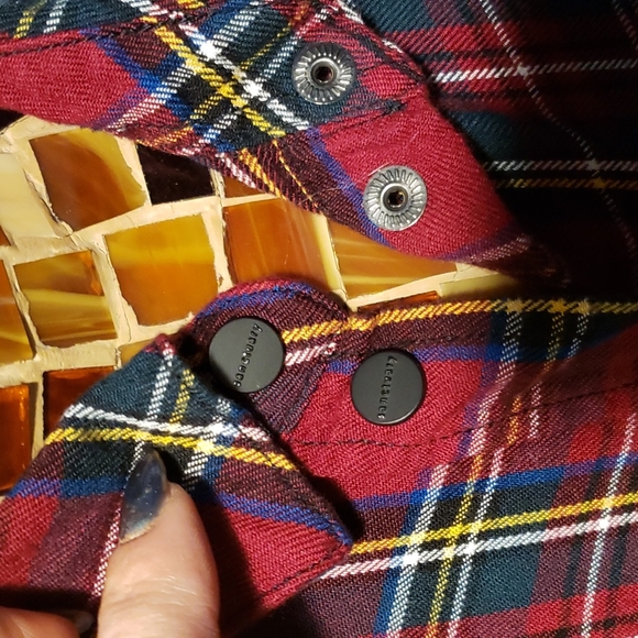 sanctuary- l/s boyfriend shirt MP Classic Red Tartan Plaid - Picture 3 of 5